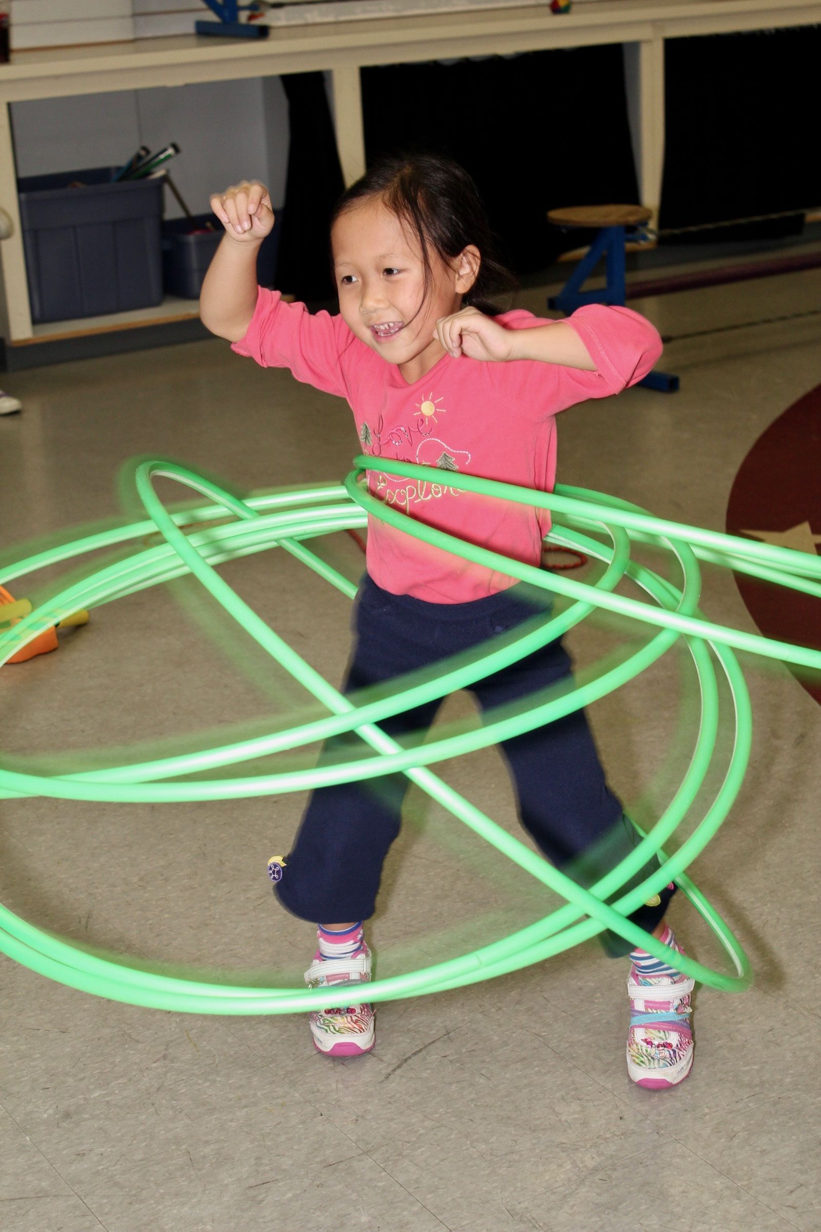 Jump Ropes, Hula Hoops & Stilts at a Cirque Amongus program