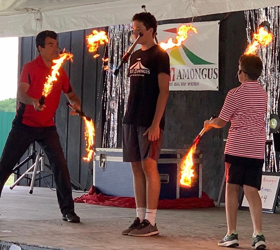 Fire performance on stage