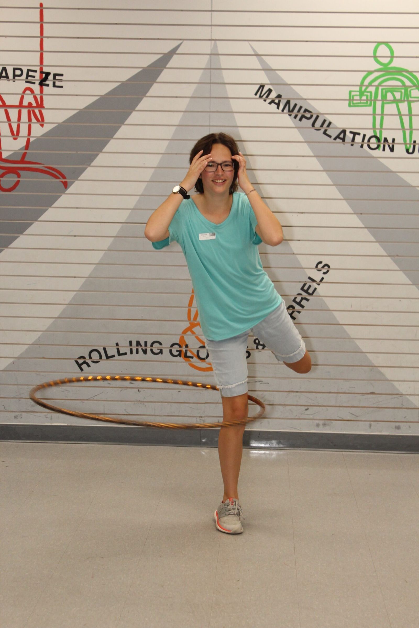 Hula hooping at the activity center